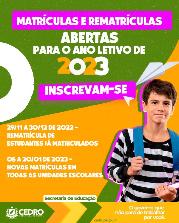 Secretaria de Educação de Eunápolis anuncia a abertura das matrículas para  o ano letivo 2021